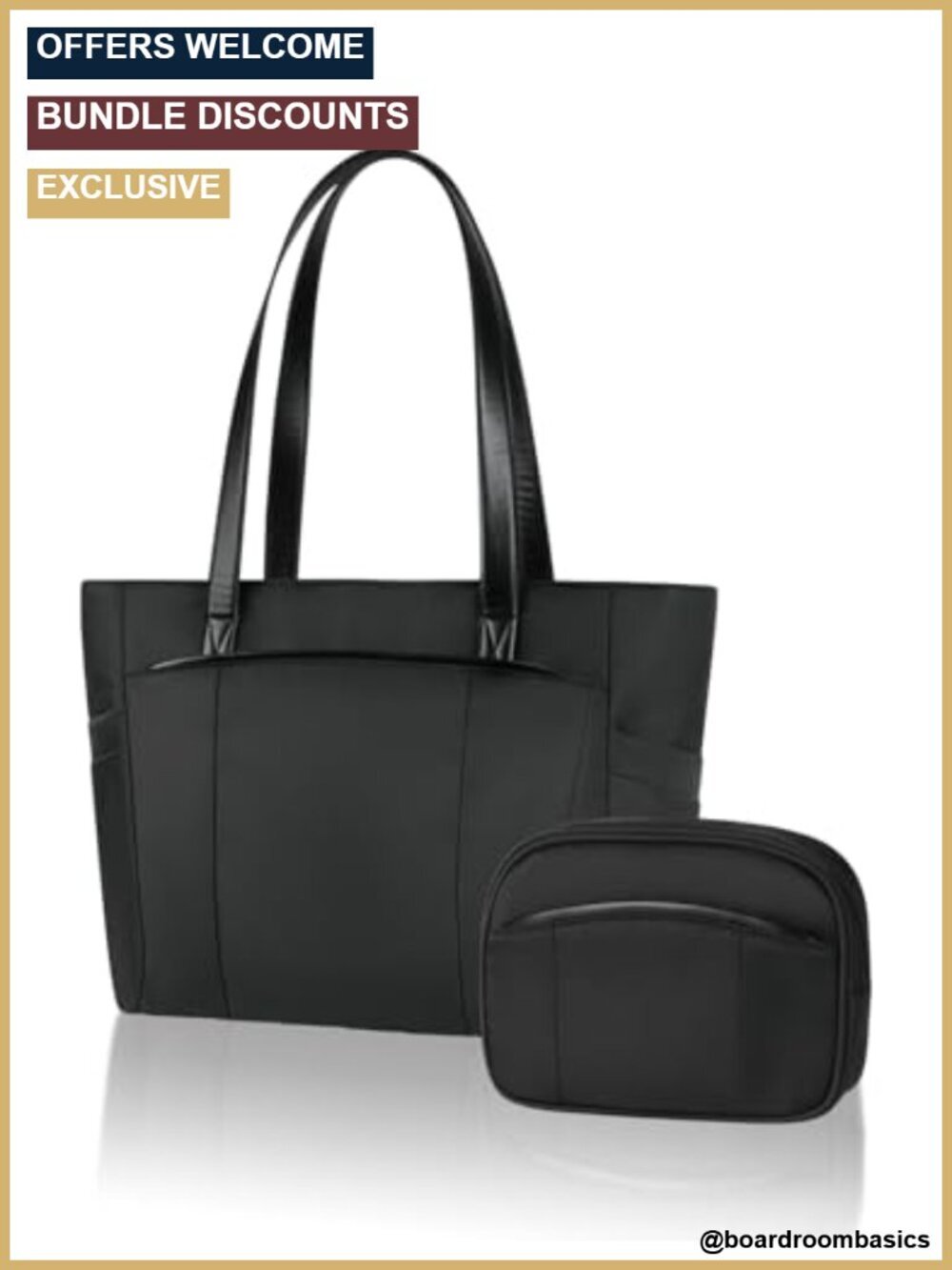 Large Tote Bag with 10 Pockets, 15.6" Laptop Sleeve, 40oz Cup Holder, Luggage